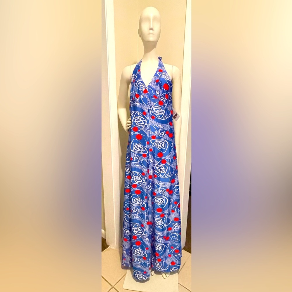 Blue and White Patterned Dress